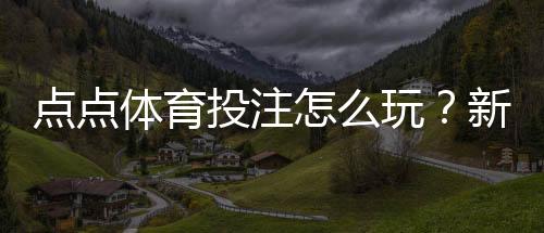 点点体育投注怎么玩?新手注册、充值与常见玩法全面攻略