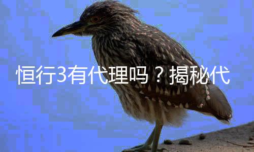 恒行3有代理吗?揭秘代理加盟条件与流程