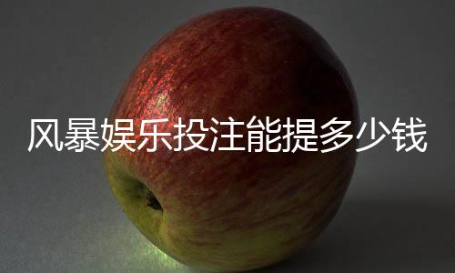 风暴娱乐投注能提多少钱?揭秘提款额度与到账时间