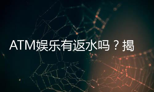 ATM娱乐有返水吗?揭秘返水规则与高返利技巧